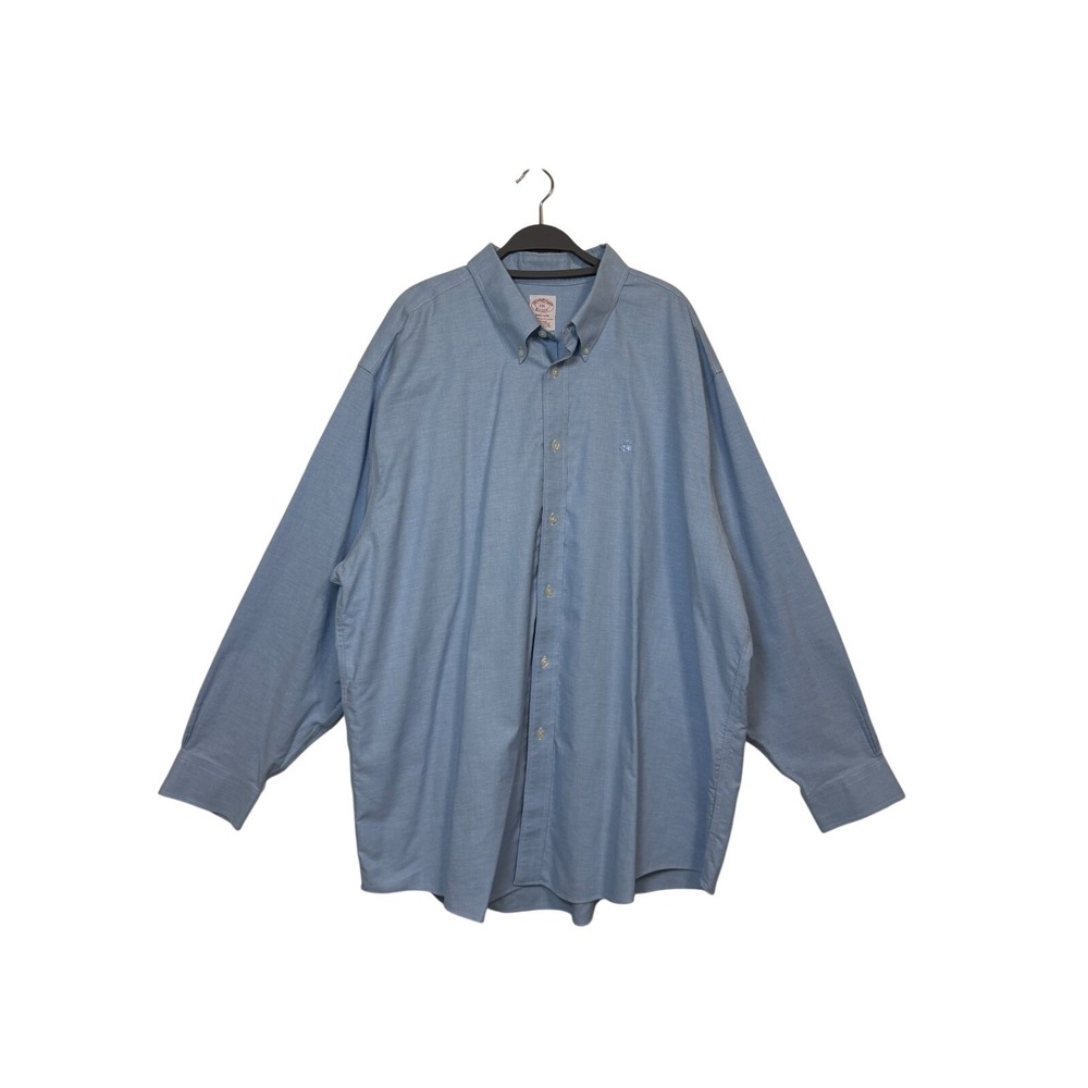 Brooks Brothers Button Down Shirt Mens XXL Blue Madison Non-Iron Supima Cotton